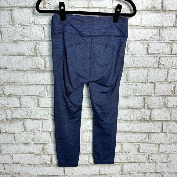 Outdoor Voices Leggings Heather Crop Capri Athletic Mid High Rise Navy Blue S - Picture 3 of 5